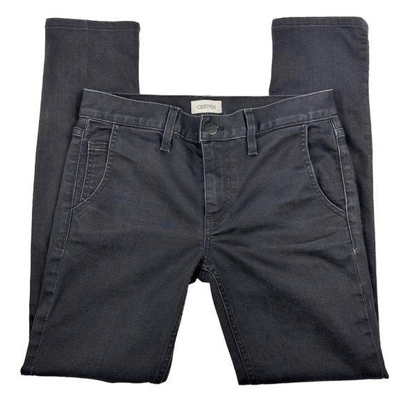 CRIPPEN Denim Faded Black High Waisted Skinny Crop Jeans Size 26 - Picture 4 of 13